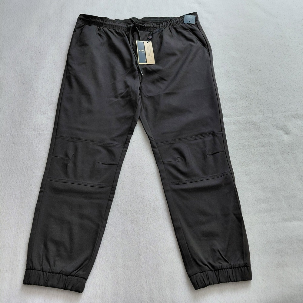 Marc Asher Slim Fit Joggers Mens Black XL Drawstring Elastic Pants Athletic NWT